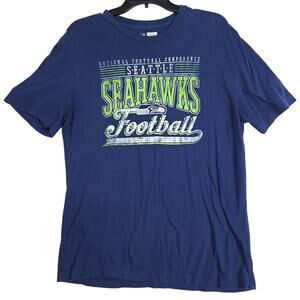 NFL Team Apparel Seattle Seahawks T-Shirt Men's Medium Blue Graphic Football Tee